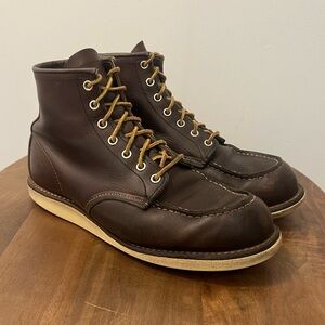 Dark brown Red Wing Moc Toe boots size 9